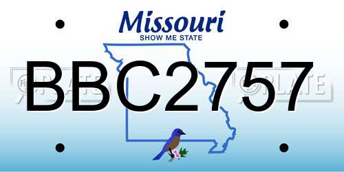 BBC2757 Missouri License Plate