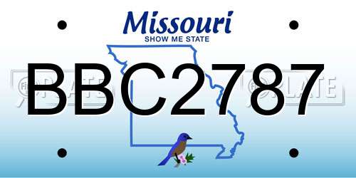 BBC2787 Missouri License Plate