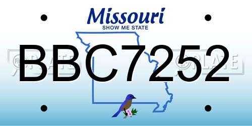 BBC7252 Missouri License Plate