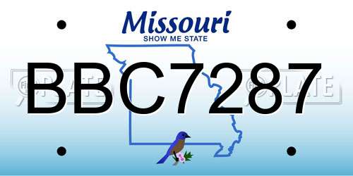 BBC7287 Missouri License Plate