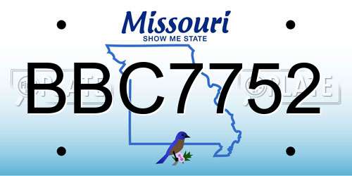 BBC7752 Missouri License Plate