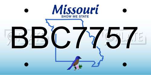 BBC7757 Missouri License Plate