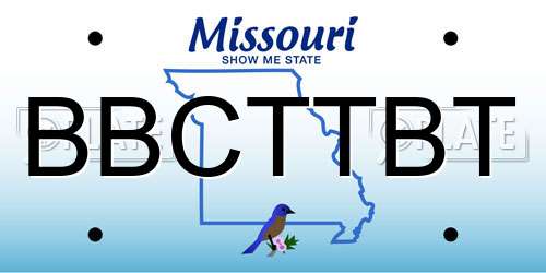BBCTTBT Missouri License Plate