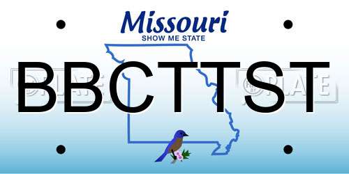 BBCTTST Missouri License Plate