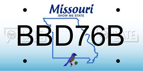 BBD76B Missouri License Plate