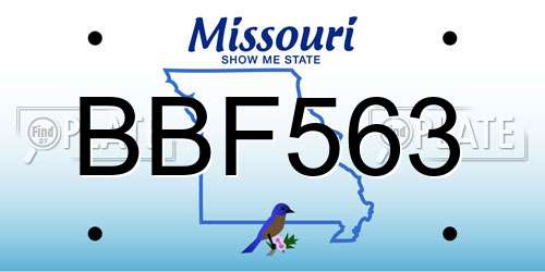 BBF563 Missouri License Plate