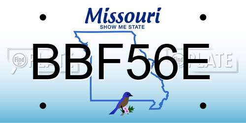 BBF56E Missouri License Plate