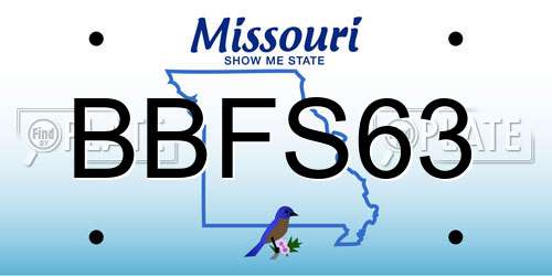 BBFS63 Missouri License Plate