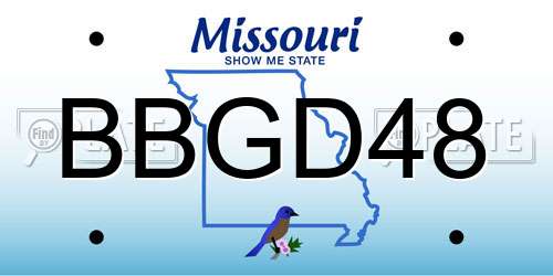 BBGD48 Missouri License Plate
