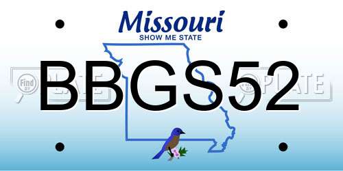 BBGS52 Missouri License Plate