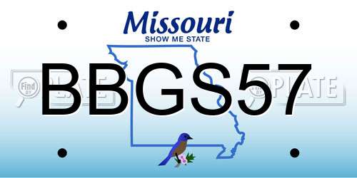 BBGS57 Missouri License Plate