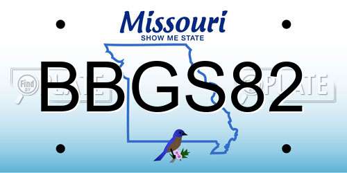 BBGS82 Missouri License Plate