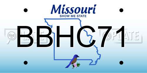 BBHC71 Missouri License Plate