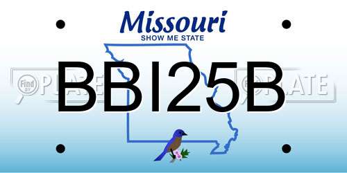 BBI25B Missouri License Plate