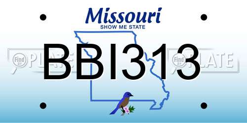 BBI313 Missouri License Plate