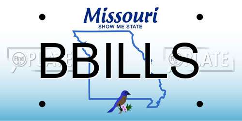 BBILLS Missouri License Plate