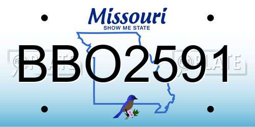 BBO2591 Missouri License Plate