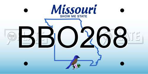 BBO268 Missouri License Plate