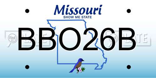 BBO26B Missouri License Plate
