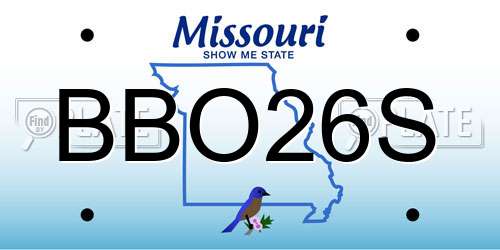 BBO26S Missouri License Plate