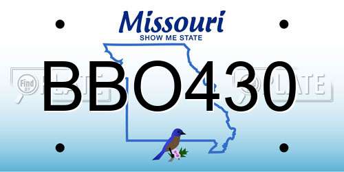 BBO430 Missouri License Plate