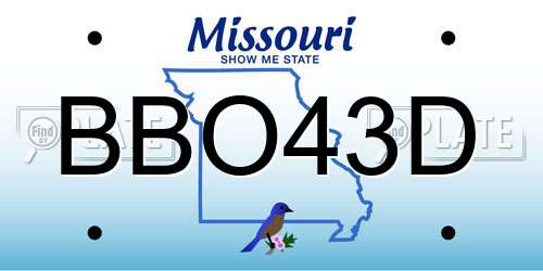 BBO43D Missouri License Plate