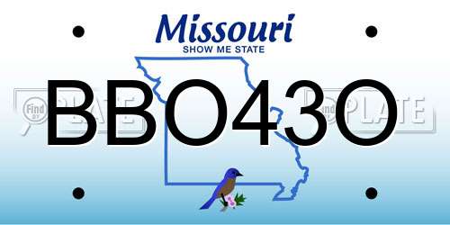 BBO43O Missouri License Plate