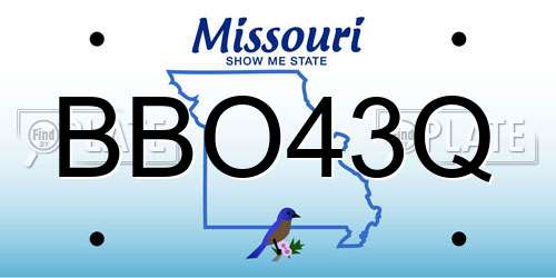 BBO43Q Missouri License Plate