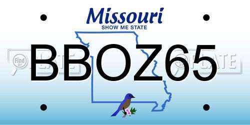 BBOZ65 Missouri License Plate
