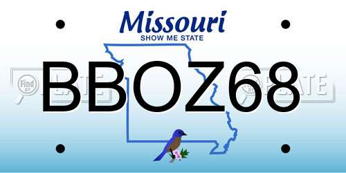 BBOZ68 Missouri License Plate