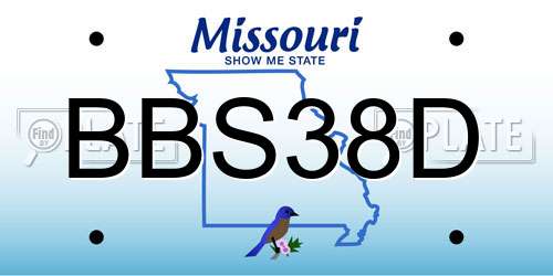 BBS38D Missouri License Plate