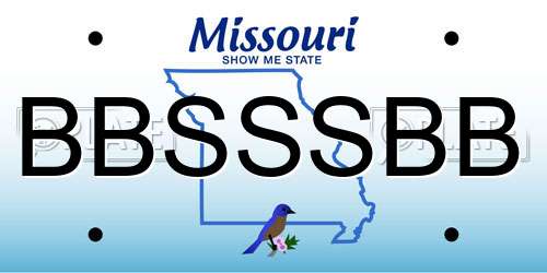 BBSSSBB Missouri License Plate