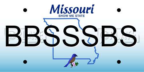 BBSSSBS Missouri License Plate