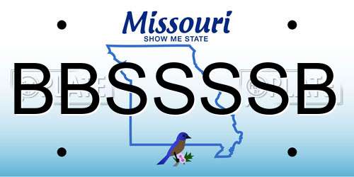 BBSSSSB Missouri License Plate