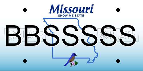 BBSSSSS Missouri License Plate