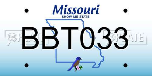 BBT033 Missouri License Plate