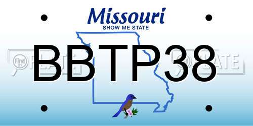 BBTP38 Missouri License Plate