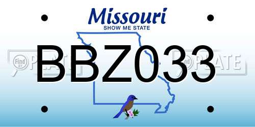 BBZ033 Missouri License Plate