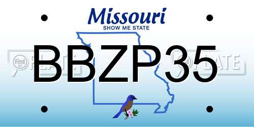 BBZP35 Missouri License Plate