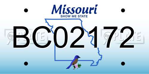 BC02172 Missouri License Plate