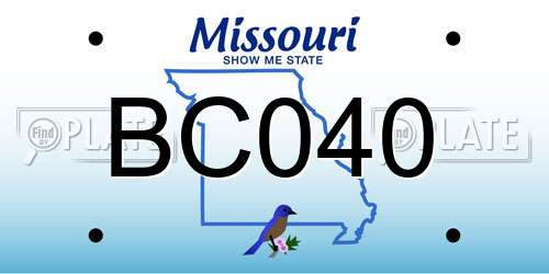 BC040 Missouri License Plate
