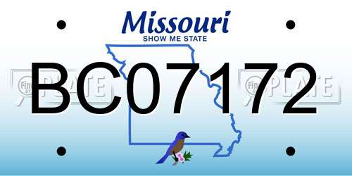 BC07172 Missouri License Plate