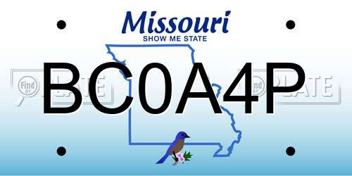 BC0A4P Missouri License Plate