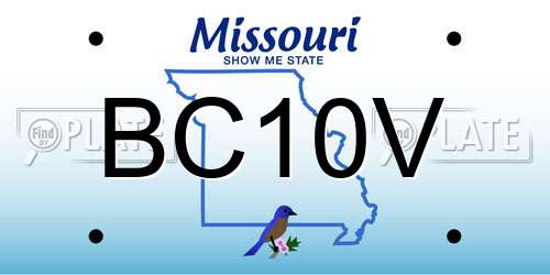 BC10V Missouri License Plate