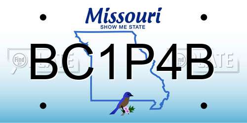 BC1P4B Missouri License Plate