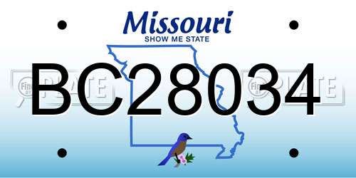 BC28034 Missouri License Plate
