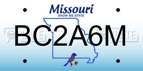 BC2A6M Missouri License Plate