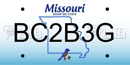 BC2B3G Missouri License Plate