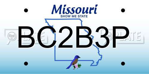 BC2B3P Missouri License Plate