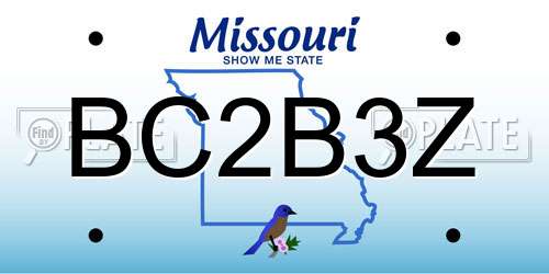 BC2B3Z Missouri License Plate